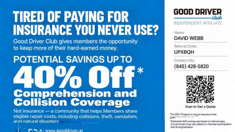 Good Drivers Savings 40% Comprehension and Collision Coverage